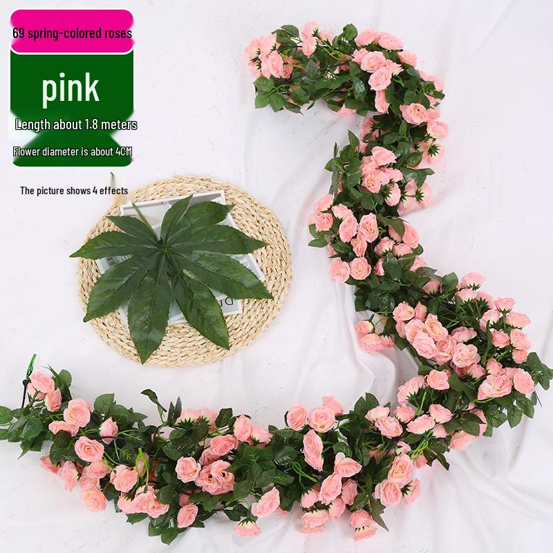 Artificial Rose Vine Decoration for Wedding Ceiling or Water Pipe Cover
