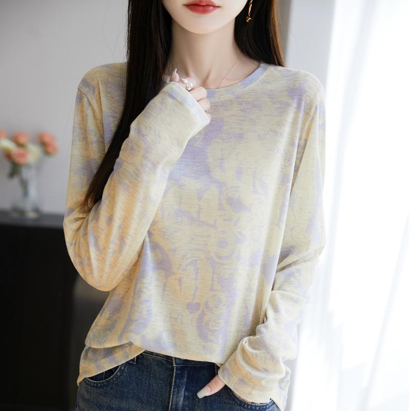 Crew Neck Knitted Sweater For Women Hot Season New Fashion Versatile Bottoming Shirt Top