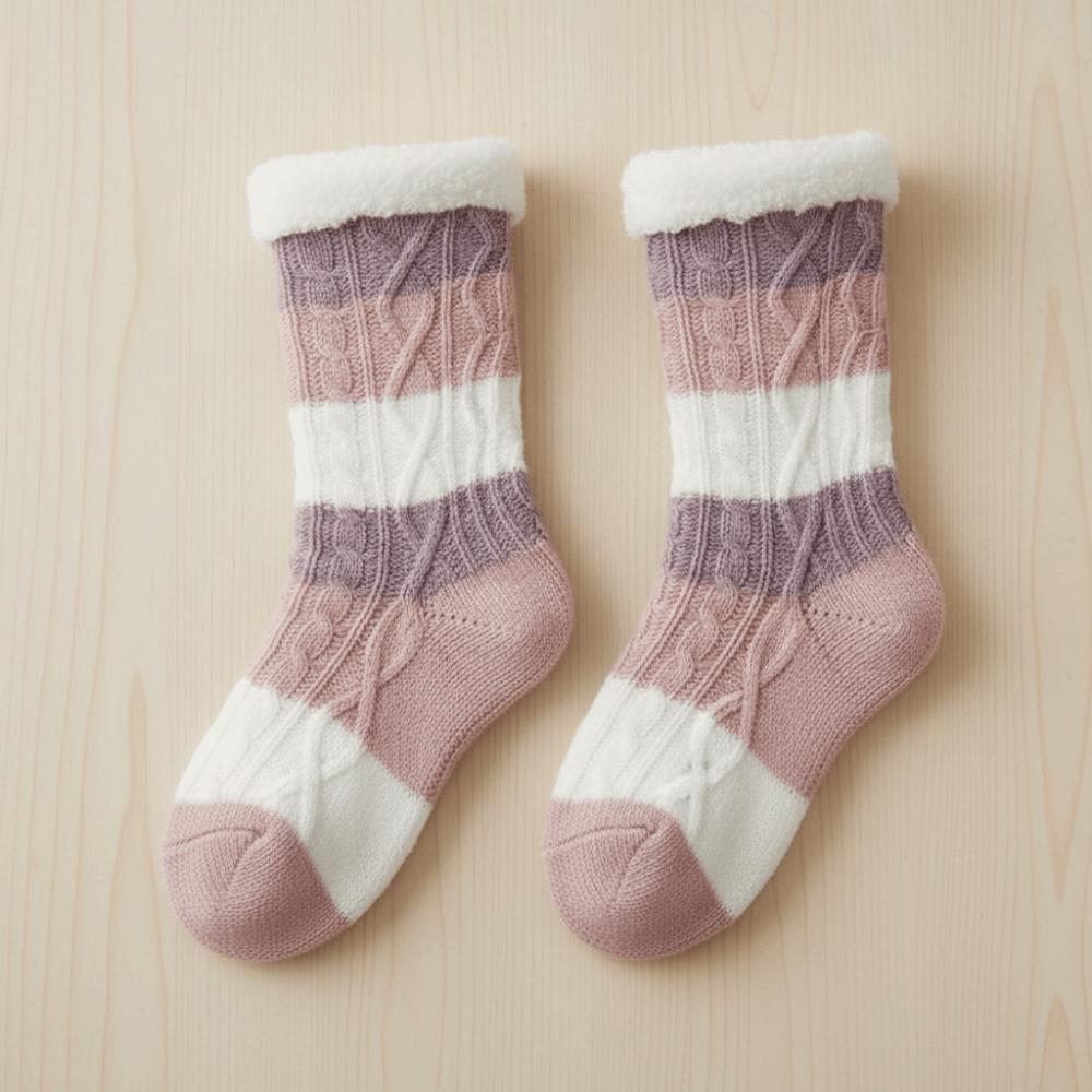 Thicken Stripe Fleece Socks Plush Sleeping Socks Women Fashion Winter Floor Socks Girls