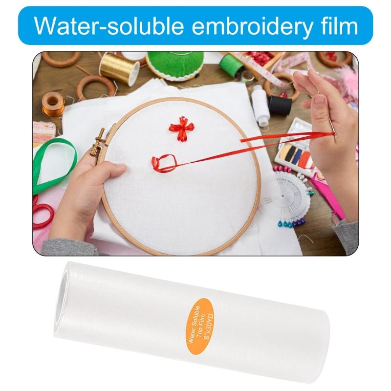 15/30/50yd Tear Away Machine Embroidery Stabilizer Backing Sheets, Water Soluble Embroidery Stabilizers Backing Films