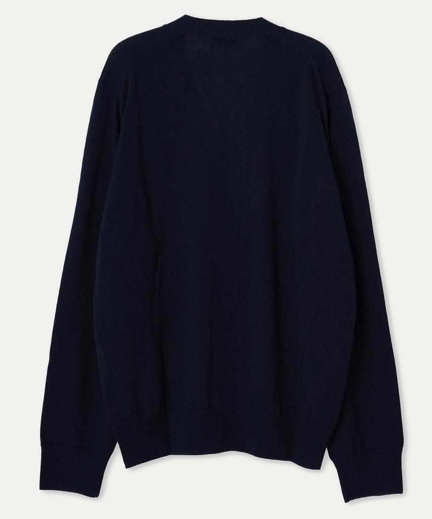 Mayol Lettering Embroidered Cardigan_Navy