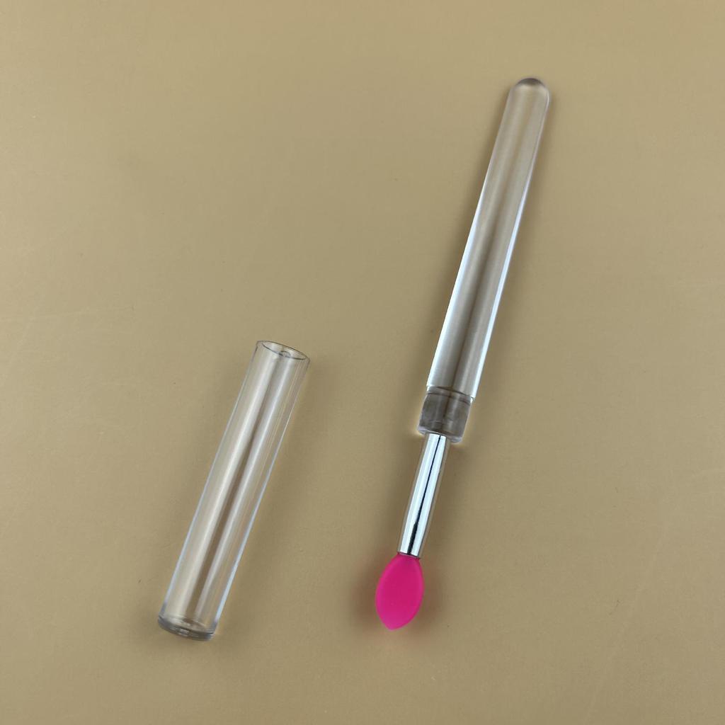 Portable Silicone Lip Brush with Lid - Mini Lip Mask, Balm, & Lipstick Brush
