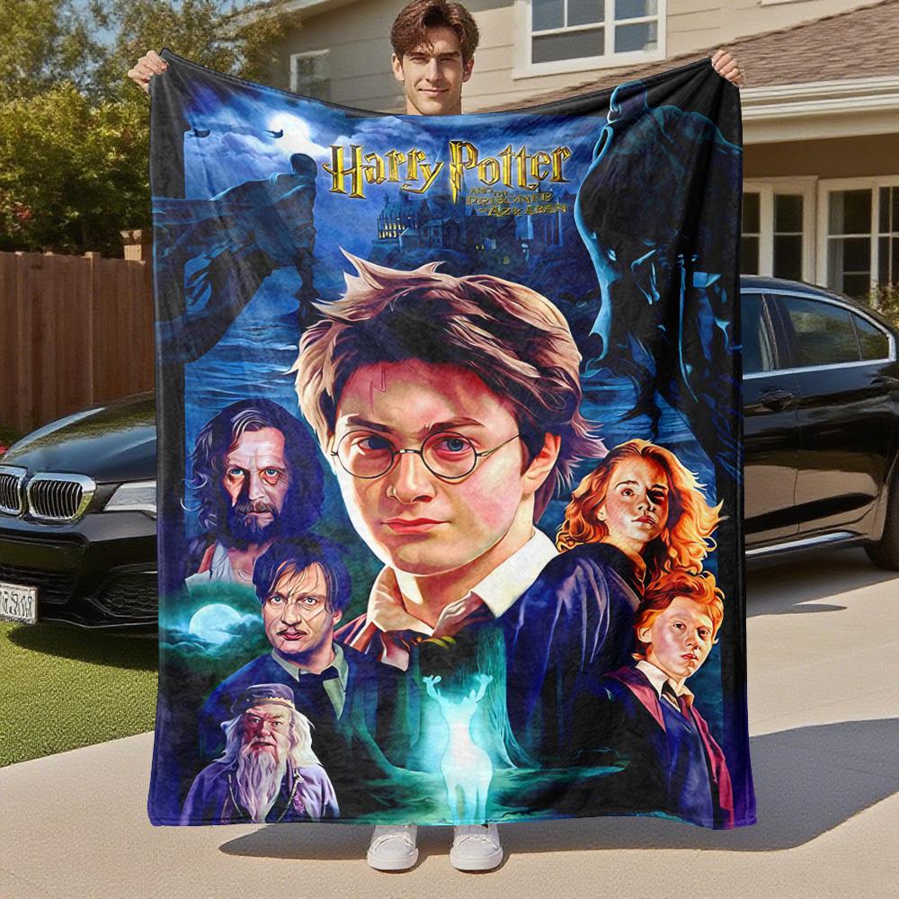 1pc Harry Potter Prisoner Azkaban Outdoor Flannel Throw Blanket All Season Soft Warmth,Home Decor 1031196