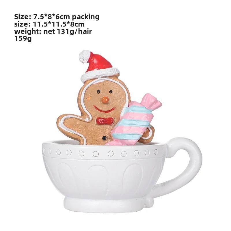 Nordic Style Christmas Decorations Resin Santa Tree Cake Topper Party Decorations Cross-Border New Arrival Christmas Pendants