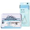 8Pcs/Set Metal Box Ruler Compass Set Multi-Function Drawing Stationery  Students Gifts