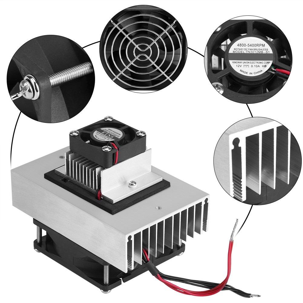 Sistema di Refrigerazione Termoelettrico a Semiconduttore Peltier DC12V 6A Dispositivo di Raffreddamento a Semiconduttore Frigorifero Modulo di Conduzione Unità di Raffreddamento a Ventola