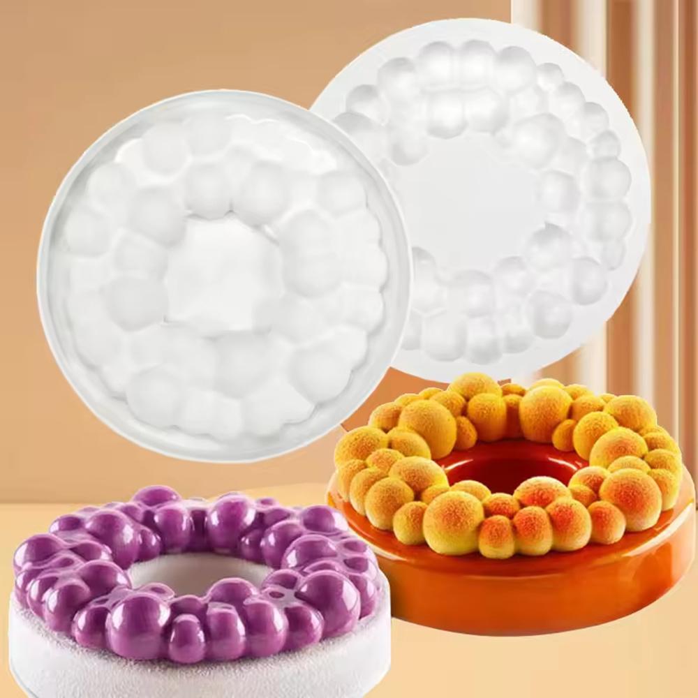 1PC Cake Mousse Dessert Silicone Mold Pastry Cake Heart Mousse Baking Household Mold Disk