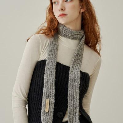 ADAUL Thin Long Tie Muffler - Grey