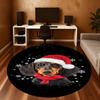 1pc Santa hat, snowflakes Pattern Office Round Rugs, Under Chair Round Rugs for Living Room, Bedroom, Bathroom Decoration Carpet 091860