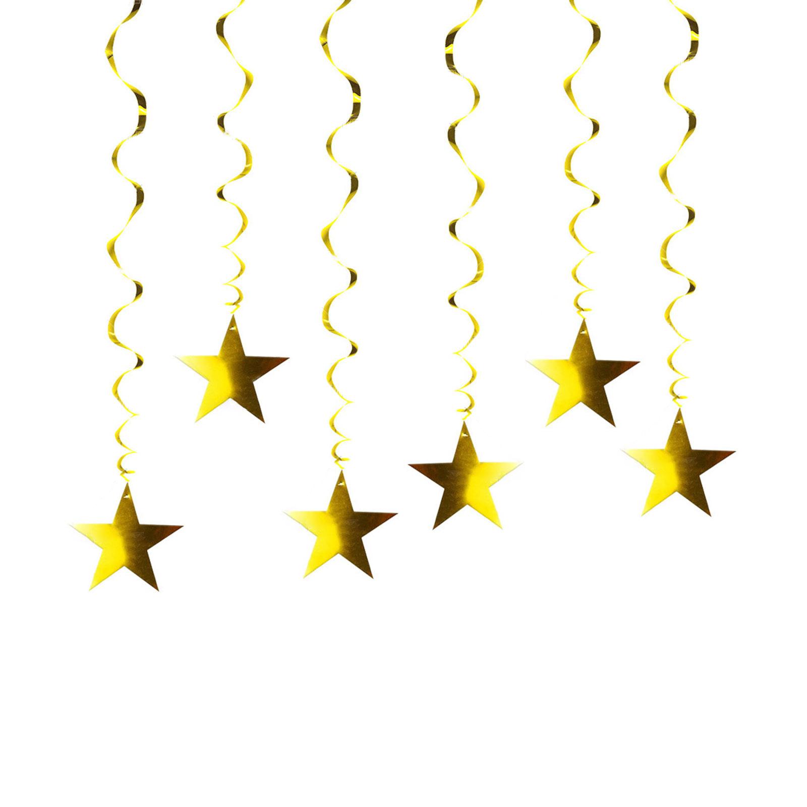 

Сверкающая золотая звезда для вечеринки, подвесная подвеска, рождественские спирали, украшение для свадеб, дней рождения и праздничных торжеств 6