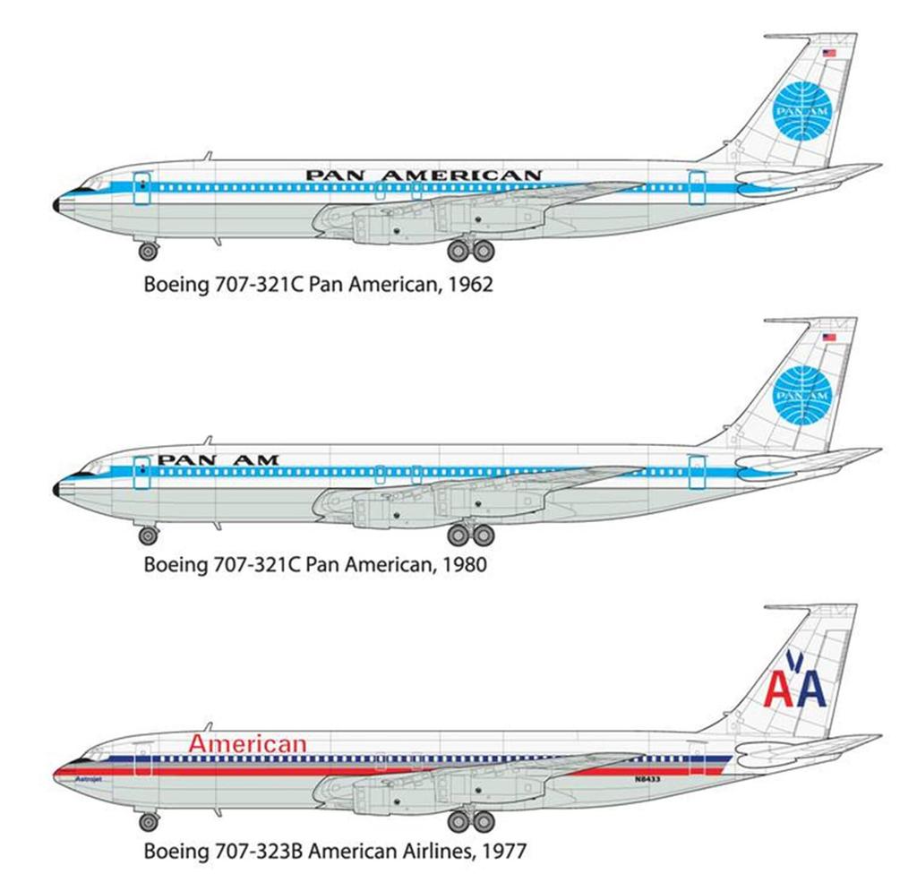 Roden Scale American Boeing Pan Am Airliner Plastic Model Kit RE14338 1/144 707-321 (Airplane)