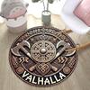1Pc Viking theme Printed circular carpet, home door mat, outdoor travel protection carpet A1