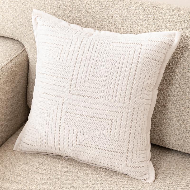 Niebieska poszewka na poduszkę do sofy z chenille - Nowoczesna minimalistyczna poduszka do salonu, sypialni lub jako zagłówek łóżka
