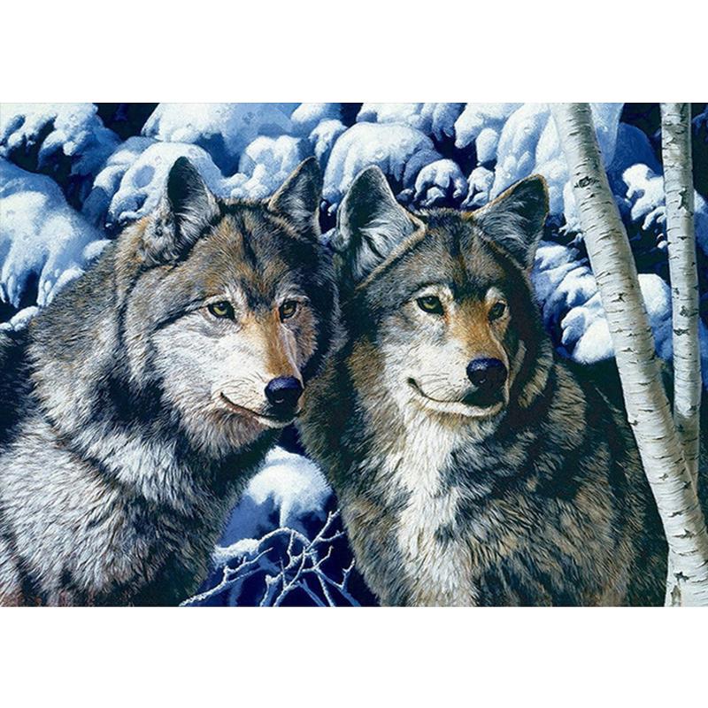 5D-Diamantmalerei, Wolf, rund, Kreuzstich, Diamantstickerei, Tiere, Perlenbild, Kits, Kunsthandwerk, Heimdekoration