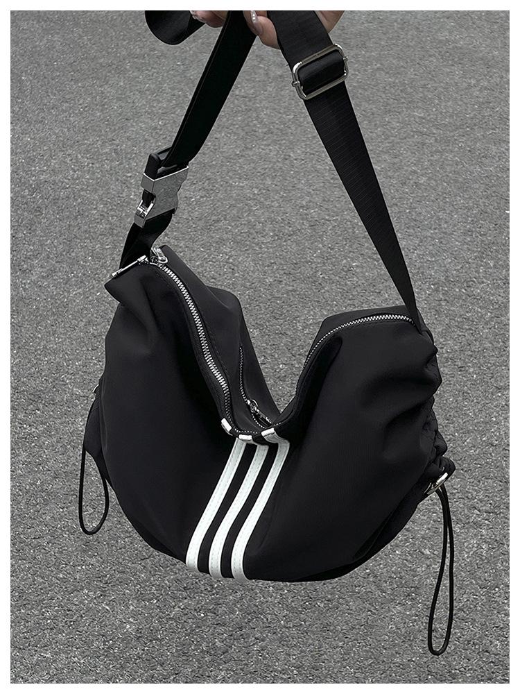 Women's Large Capacity Striped Crossbody Bag - Lightweight, Versatile Sporty Shoulder Backpack