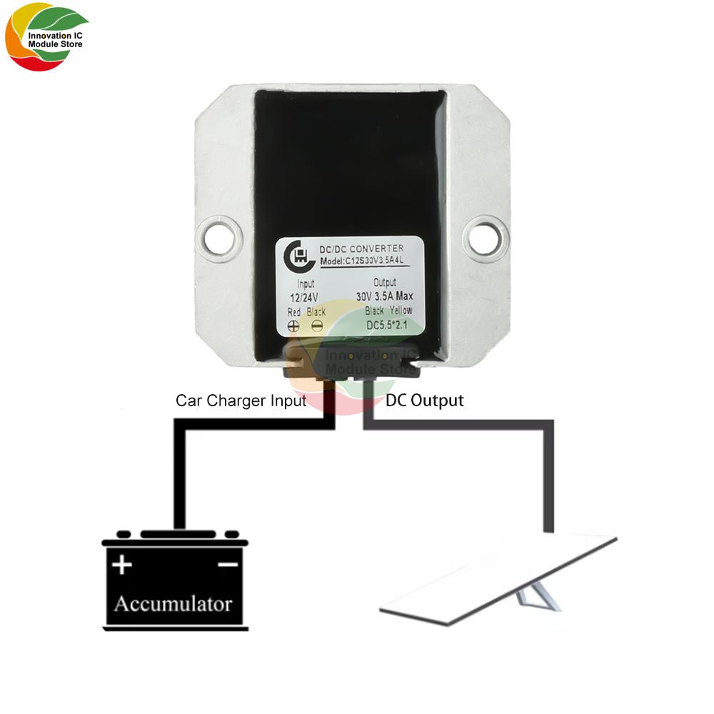 DC12V/24V to 30V 3.5A Mini DC Step-Up Converter with Cigarette Lighter Plug for RVs Boost Module