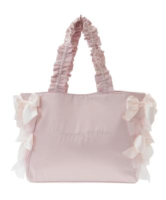 Maison de FLEUR Raffierter Henkel-Tragetasche mit Schleife, Rosa, Größe F, 08000622400