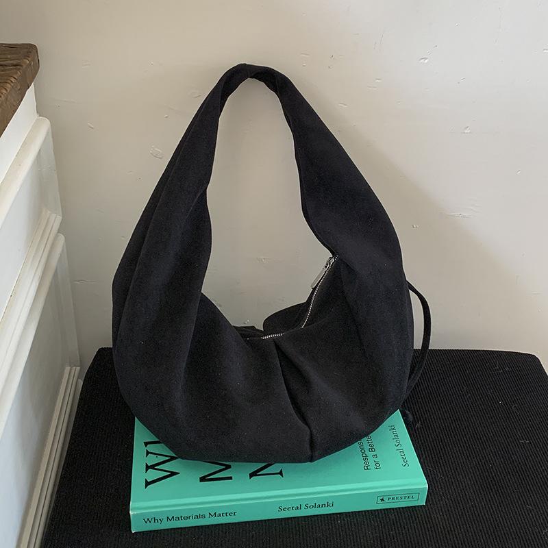 Retro Handbag Korean Half-circle Dumpling Bag Stylish Simple Zipper Underarm Bag Leopard Print Shoulder Bag Commuter Women's Bag