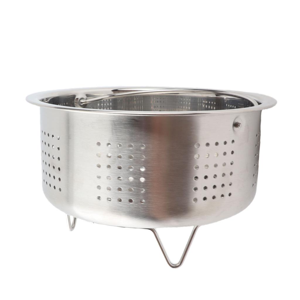 304 Stainless Steel Steaming Basket with Handle Vegetable Steam Basket Insert for Pot Rice Cooker Veggies Rice Seafood