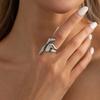Y2K Pointed Heart Open Ring for Women Simple Metal Glossy Irregular Finger Ring Exquisite Vintage Casual Versatile Jewelry Gift