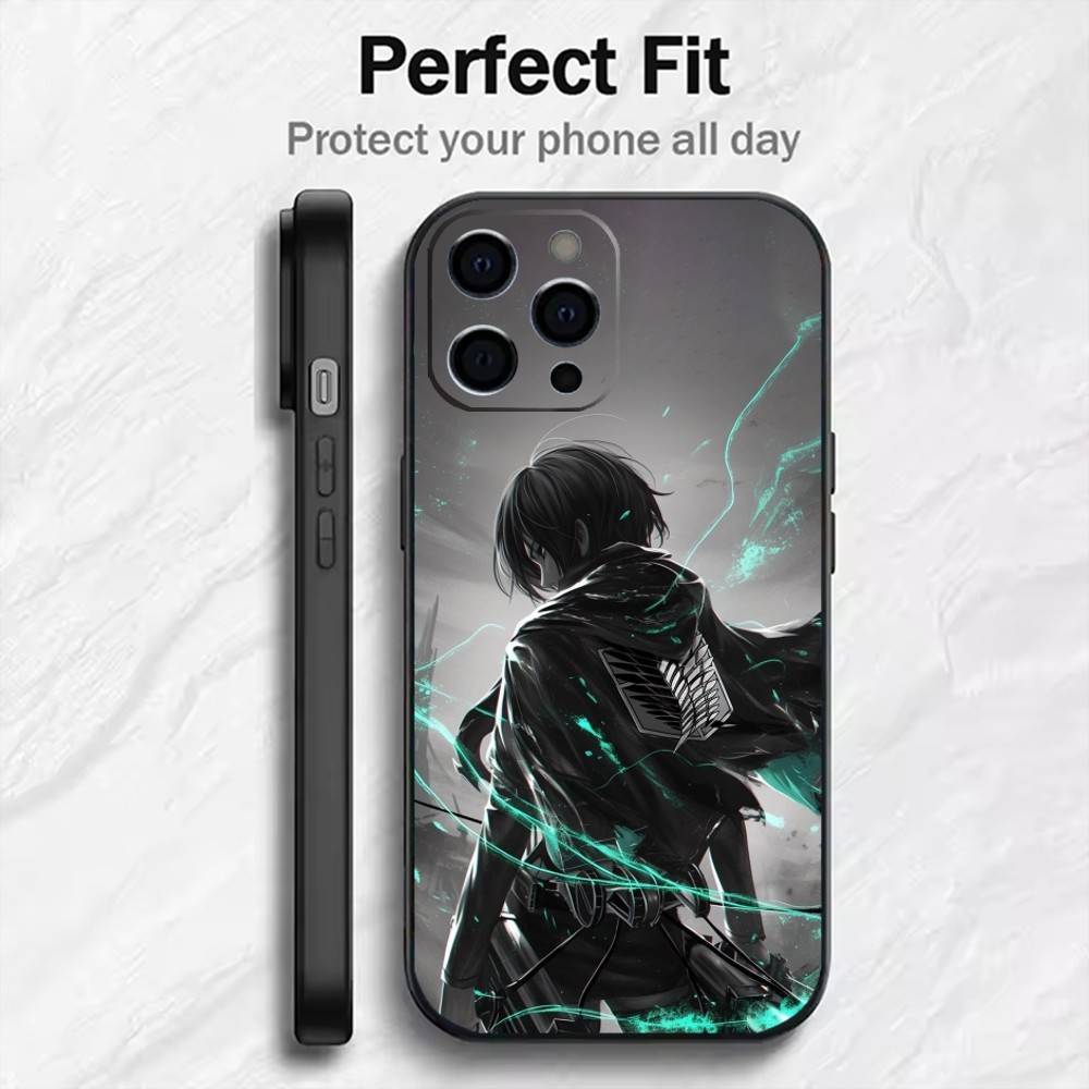 Super Exciting A-Attack-On-Titan  Phone Case For iPhone17,16,15,14,13,12 Plus,Max Soft Silicone Black Cover