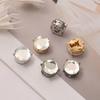 Brass Base Flower Sleeve Button Rhinestone Button Cover Clip  Blouses Shirt Accessories