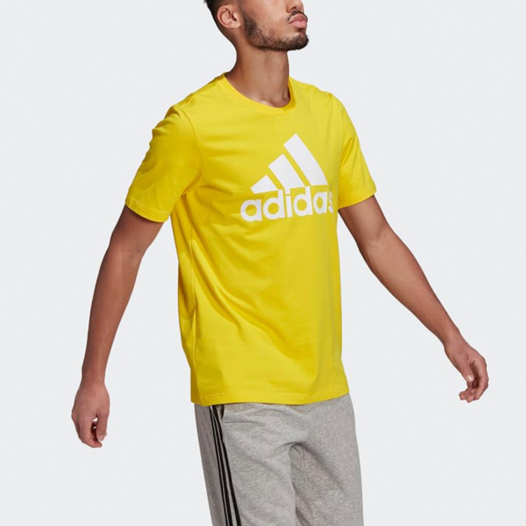 Adidas Sport Training Casual Crew Neck Short Sleeve T-Shirt Men Tops Yellow GM3248