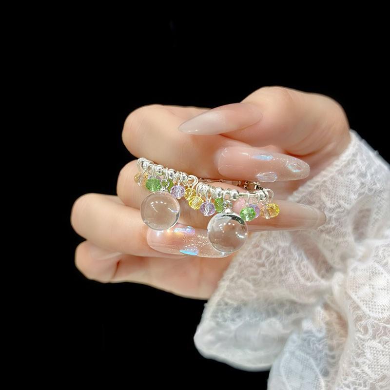 "Glazed Dream" French Color Ice Penetrating Bead Earrings Exquisite Light Luxury Premium Gentle Temperament Earrings Women