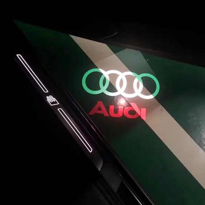 2Pcs LED Car Door Welcome Light Car Logo Projector Lights For GW4 Sline RS A3 A4 A5 A6 A7 A8 S3 S4 Q2 Q3 Q5 Q7 S6 RS3 RS5 RS66DS