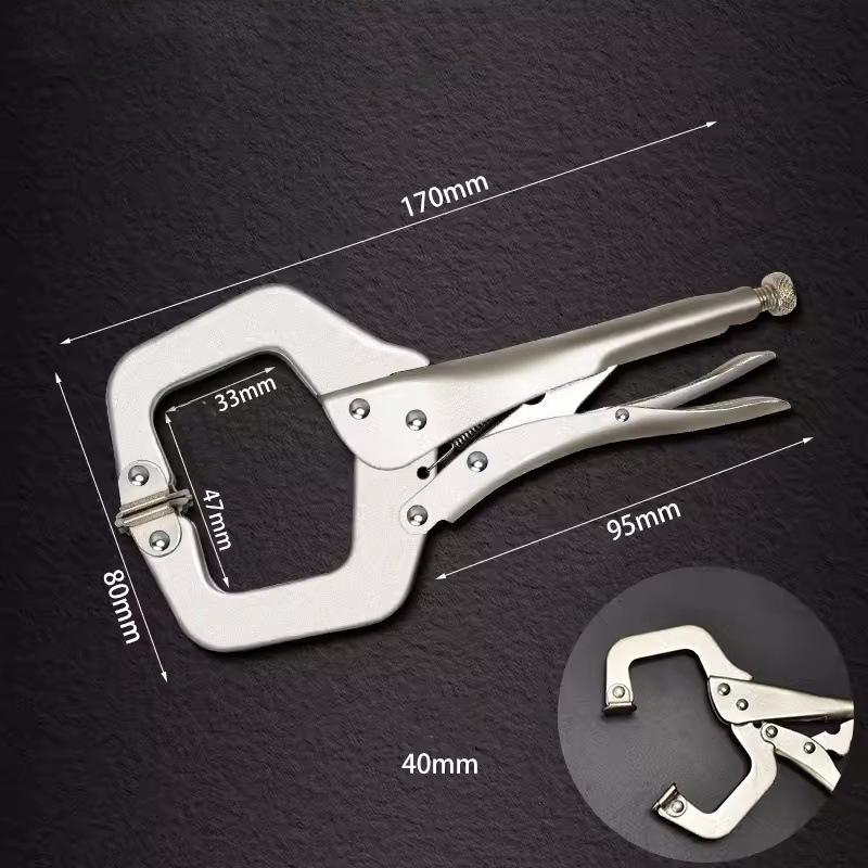 1/2 Stück 6 Zoll Hochleistungs-C-Klemmzange mit Verriegelung, verstellbarer Schweißklemmenclip und regulären Spitzen, Handwerkzeug zum Befestigen von Holzarbeiten