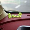 Set of 3 Frogs Desk Decors Mini Resin Figurines with Playful Poses for Monitor Top Shelves Entryway Tables Styling or Car Dashboard Display