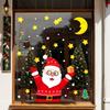 Santa Claus Electrostatic Stickers for Shopping Mall Window Decorations, Restaurant Event Atmosphere, Glass Door Star Stickers