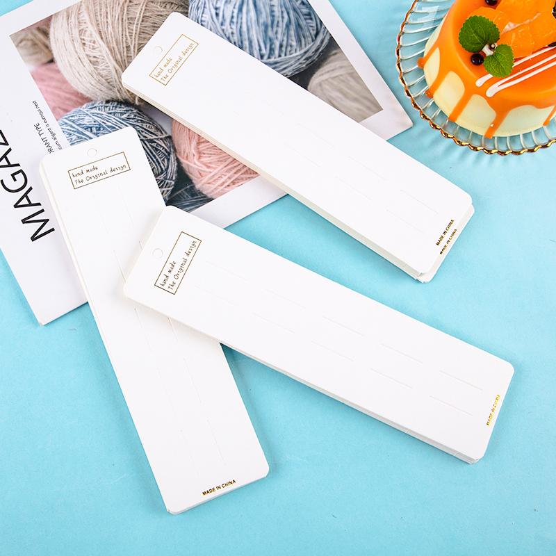 50Pcs White Paper Card Bow Hair Accessories Dispaly Card Diy Handmade Hair Clip Hairband Jewelry Packaging Price Tag Card