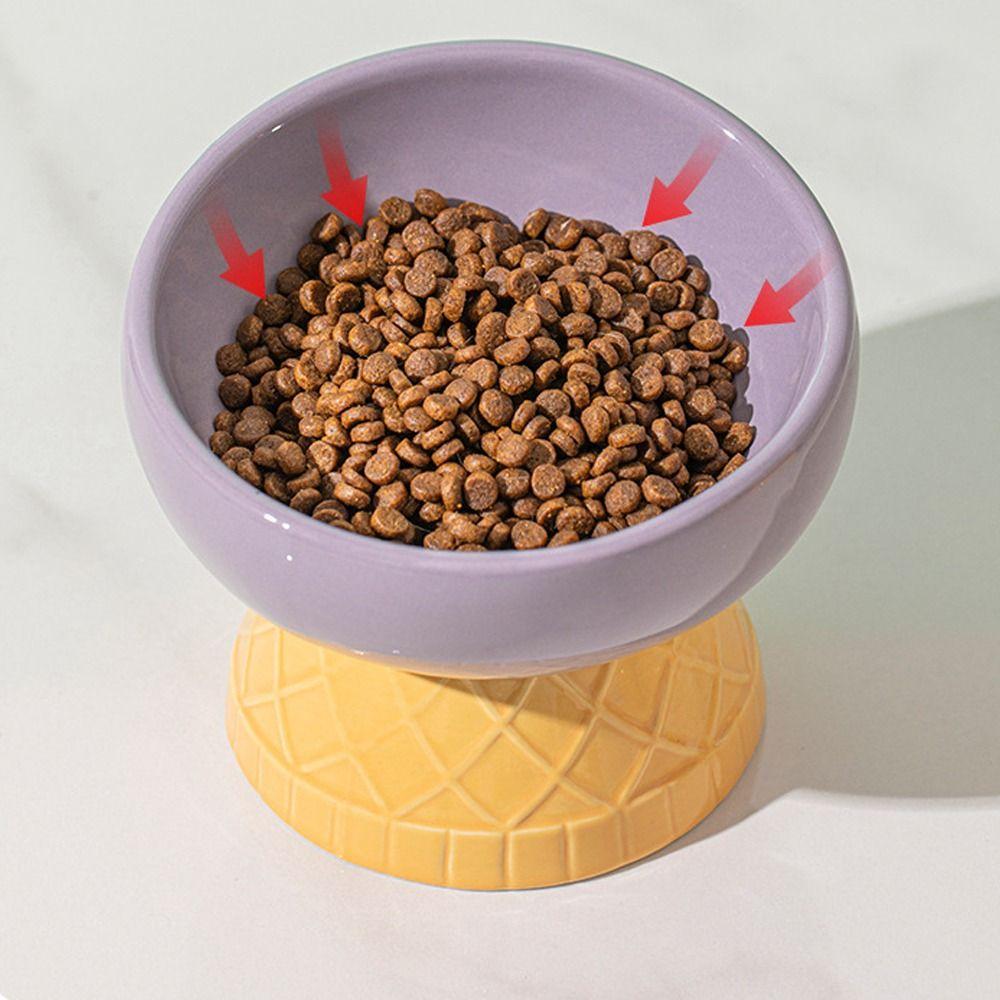 Oblique Mouth Cat Drinking Bowl Anti Overturning Raised Cat Bowl Ceramic Pet Bowl  Pet Feeding