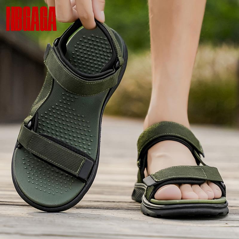 New Men's Outdoor Sandals Non-Slip Hiking Beach Shoes Lightweight Comfortable PU Leather Anti-Slip Soles for Men Summer Fashion