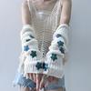 Casual Warm Gloves Stretchy Gloves Adult Knitted Arm Warmer Half Finger Gloves Knits Gloves for Cold Weather Cycling