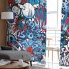 Blue Explosion Punk Graffiti Sheer Curtains Window Curtains For Living Room Bedroom Blinds Kids Room Home Decor