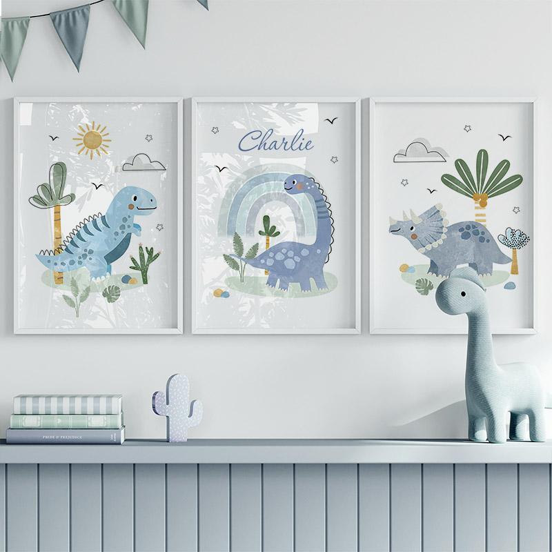 T-Rex Triceratops Brachiosaurus Dino Wall Art Canvas Painting Nordic Dinosaur Posters And Prints Pictures Baby Kids Room Decor