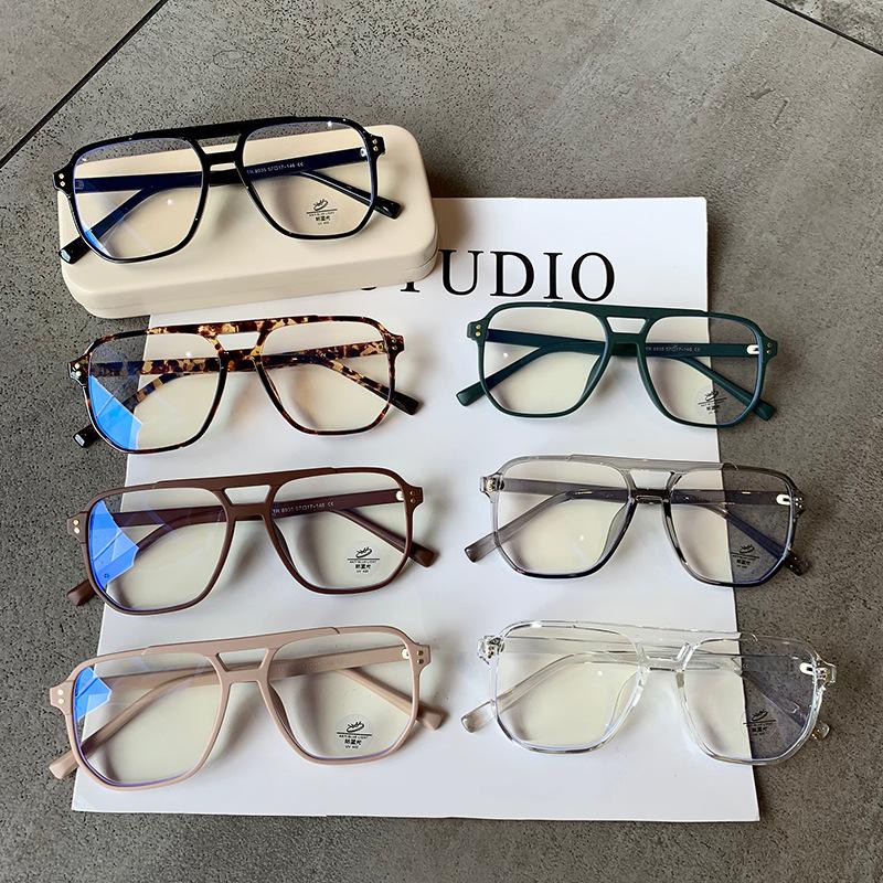 New Trendy Oversized Green Myopia Glasses Women Men Retro Anti Blue Rays Computer Eyeglasses Vision Minus -1.5 2.0 2.5 3.0