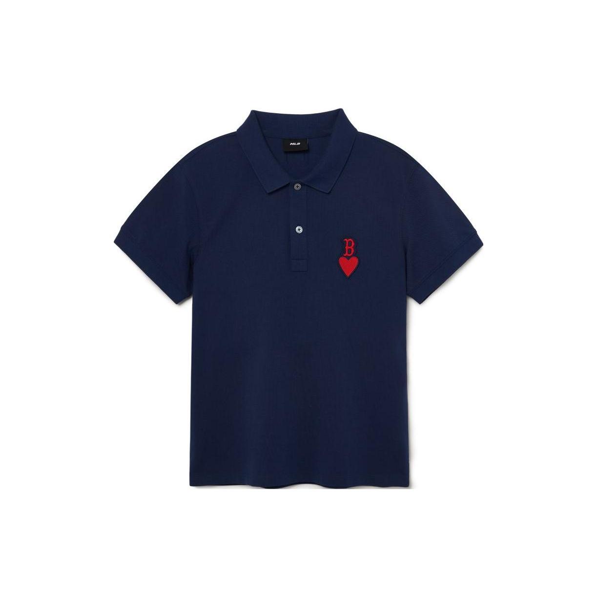 MLB Boston Red Sox Polo Shirts Men s Blue Polo Collar Moderate Straight Fit 3APQH0133-43NYS XS