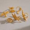 Stainless Steel Winged Peace Dove Retro Open Ring