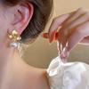French Flower Pearl Earrings Elegant Irregular Drop Earrings Temperament Charm Earrings Vacation Party Jewelry For Women
