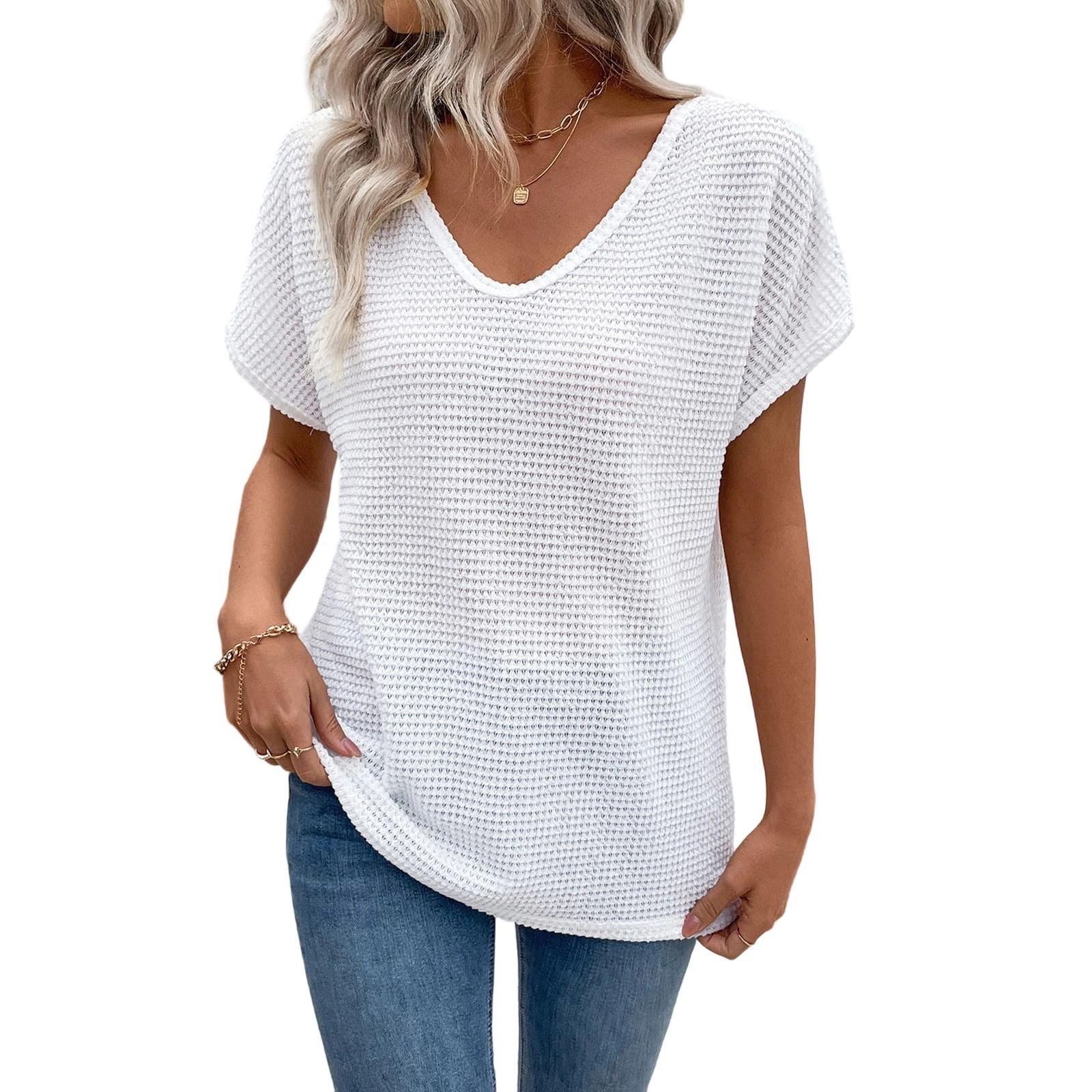 

Женские топы с вырезами, с короткими рукавами, с вырезом на шее, модная ажурная повседневная летняя пляжная футболка XXL белый