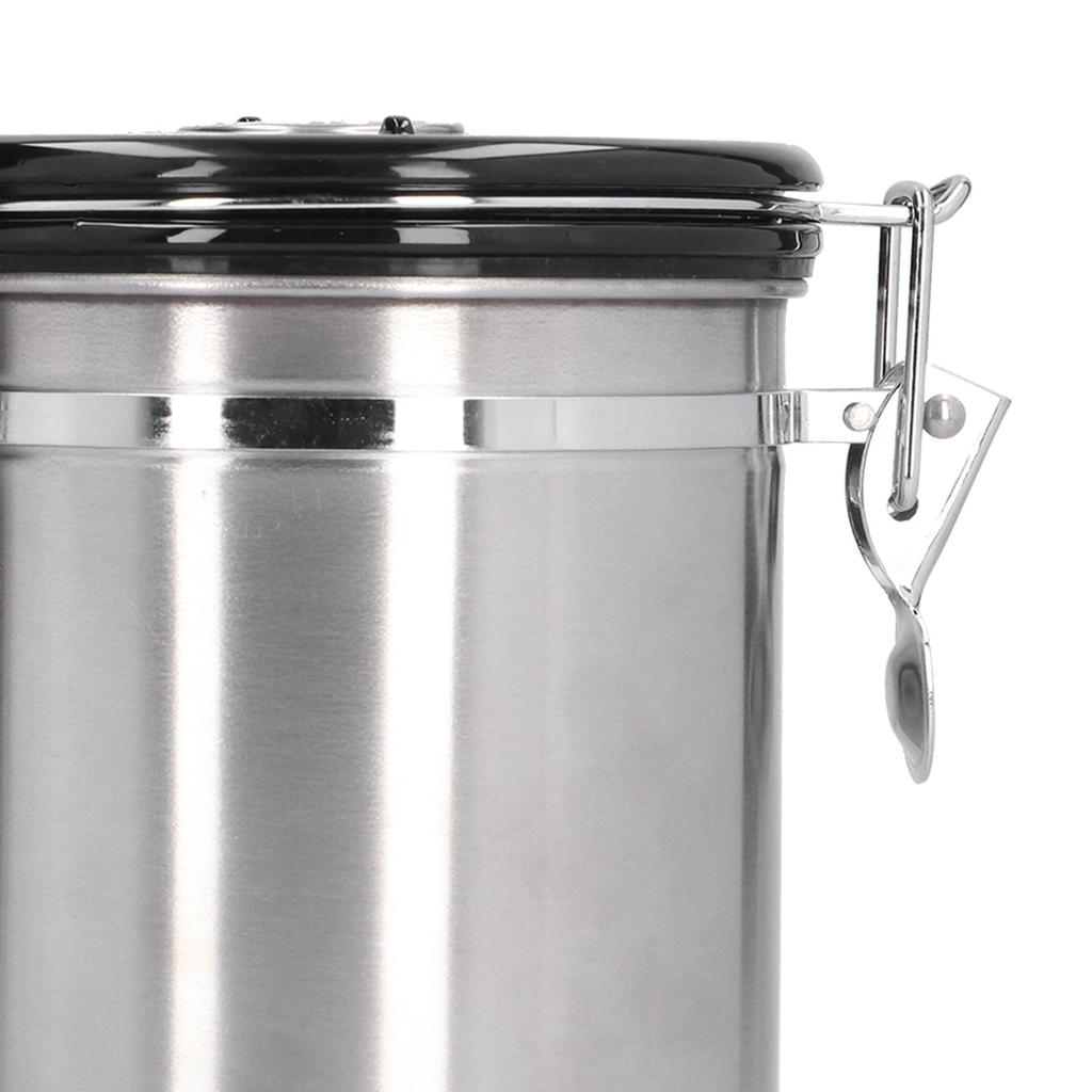 Stainless Steel Coffee Canisters with Calendar Wheel Exhaustable Coffee Jar for Home Coffee Shop