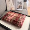 Autumn and winter new 100 wool scarf women's light luxury high-end plaid shawl versatile enlarged thickened warm scarf