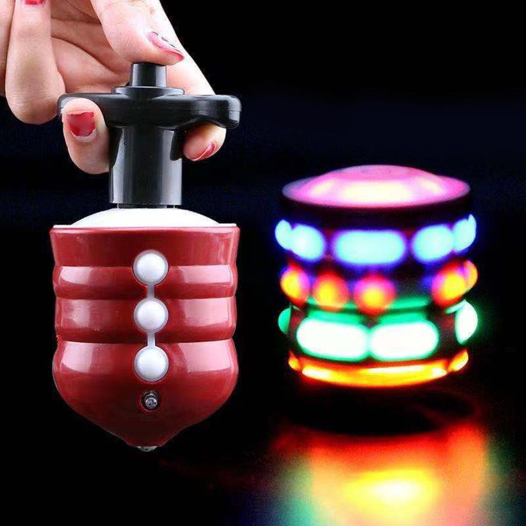 Electric Gyroscope Toy Colorful Lights Music Function Automatic Rotation Gyroscope for Kids Red