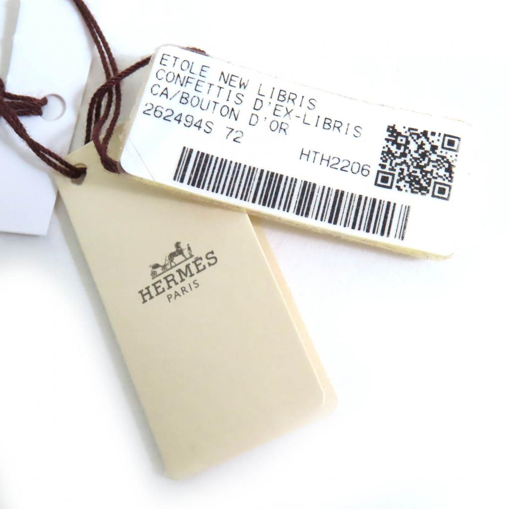 Excellent HERMES shawl New Libris Orange cashmere Women 262494S Used