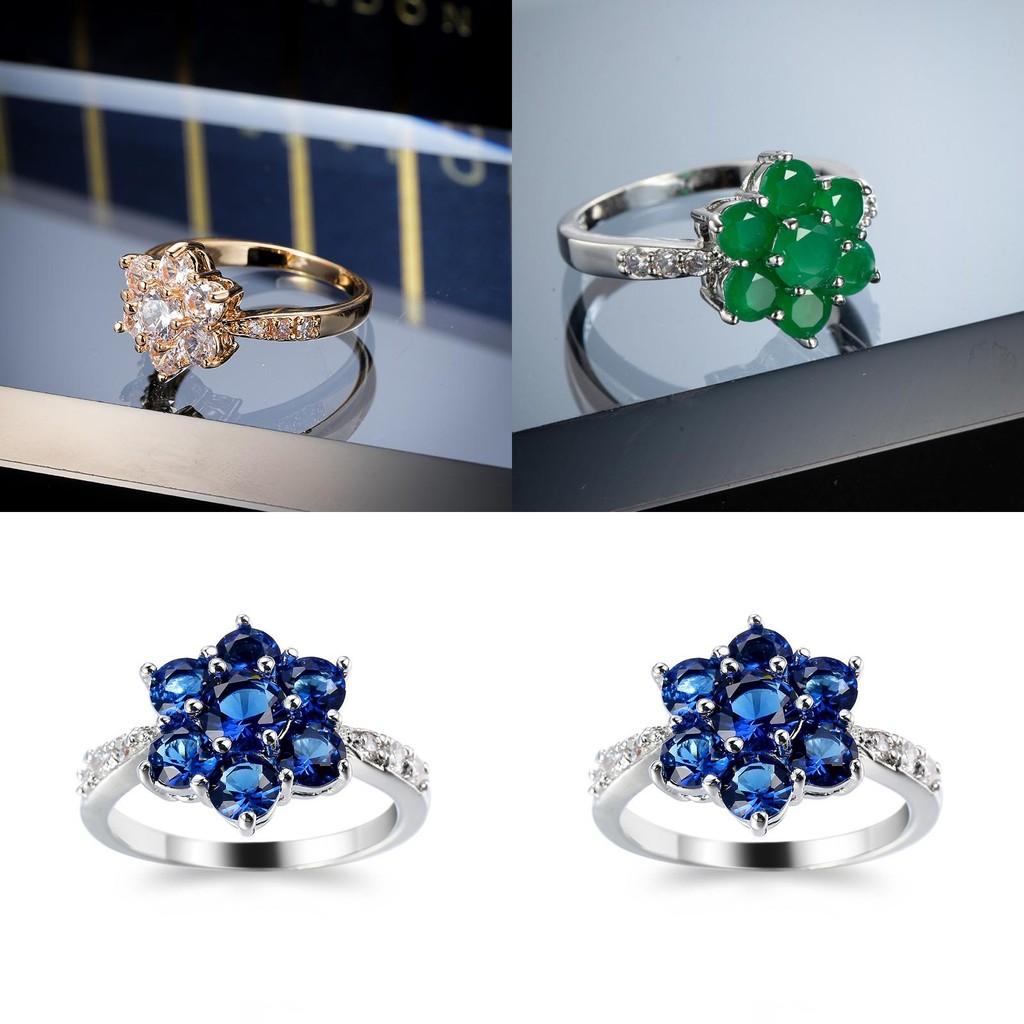 Crossborder Fashion Jewelry Ring With Colorful Zirconia And Gold Plating For Women