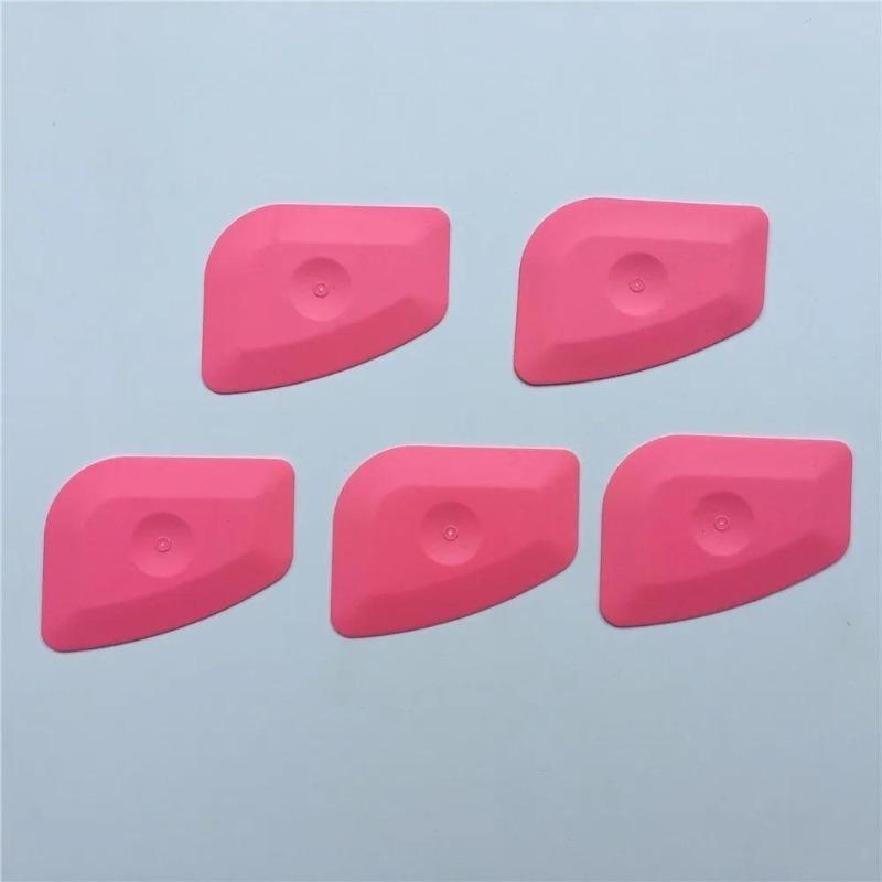 5pcs Pink Mini Squeegees For Vinyl Wraps & Window Tints - Durable Pp Material, Ideal For Car, Home & Office Use