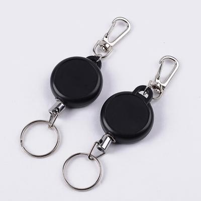 Fashion Flexible Keychain Key Ring Wire Rope Chain Stretched Bag Wallet Decor